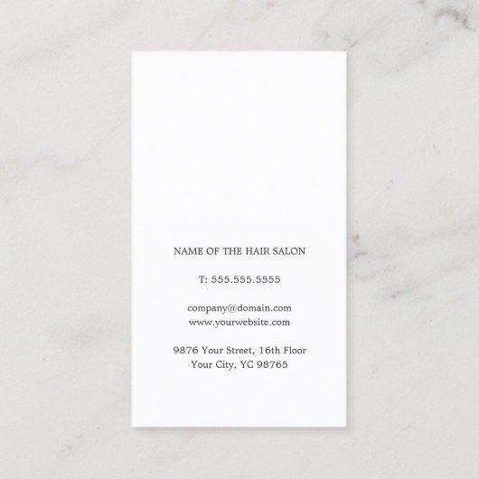 Elegant Simple Roos Gold Scissors Hair Stylist Visitekaartje (Achterkant)