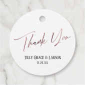 Elegant Simple Roos Gold Typografie Hartelijk dank Bedankjes Labels (Achterkant)