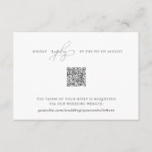 Elegant Simple Rsvp-kaart met QR-code Informatiekaartje (Voorkant)