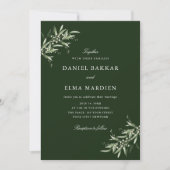 Elegant Simple Rustic Botanical Greenery Wedding Kaart (Voorkant)