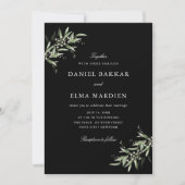 Elegant Simple Rustic Botanical Greenery Wedding Kaart (Voorkant)
