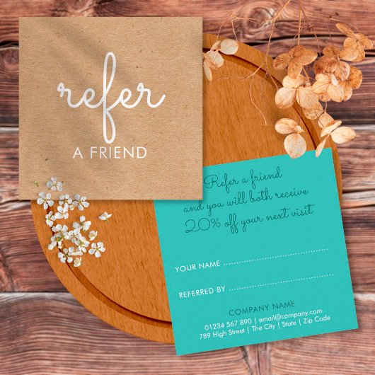 Elegant Simple Rustic Kraft Aanbevelingskaartje
