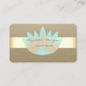 Elegant Simple, Rustic, Kraft Stripe, Lotus Visitekaartje (Voorkant)