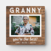 Elegant Simple Rustic Wood Granny Custom Photo Fotoplaat (Voorkant)