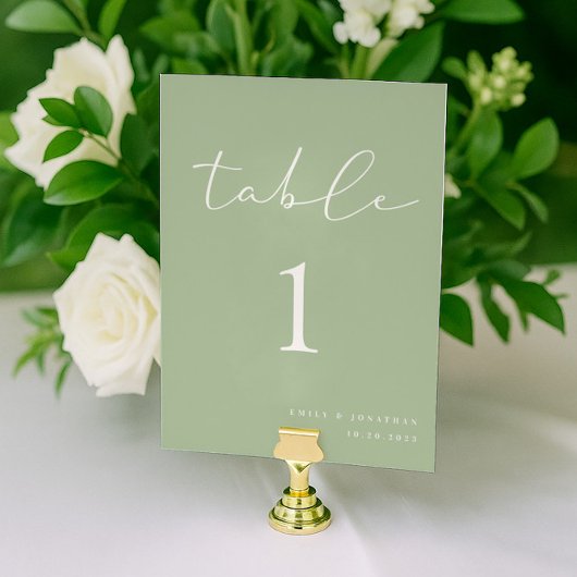 Elegant Simple Sage Green Wedding Kaart