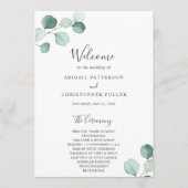 Elegant Simple Sage Greenery Eucalyptus Wedding Programmakaart (Voorkant)