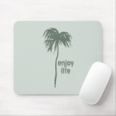 Elegant Simple Sage Palm Tree Geniet van leven Muismat (Met muis)