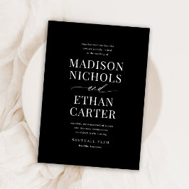 Elegant Simple Script Black Budget Weddenschap Kaart