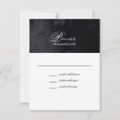 Elegant Simple Script Black Gothic Wedding RSVP Kaartje (Voorkant)