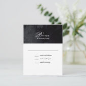 Elegant Simple Script Black Gothic Wedding RSVP Kaartje (Staand voorkant)