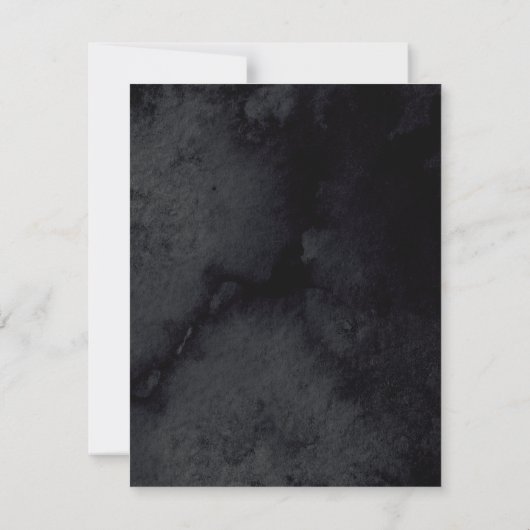 Elegant Simple Script Black Gothic Wedding RSVP Kaartje (Achterkant)