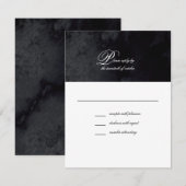 Elegant Simple Script Black Gothic Wedding RSVP Kaartje (Voorkant / Achterkant)