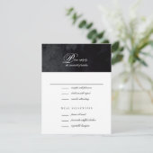 Elegant Simple Script Black Gothic Wedding RSVP Kaartje (Staand voorkant)
