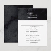 Elegant Simple Script Black Gothic Wedding RSVP Kaartje (Voorkant / Achterkant)