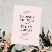 Elegant Simple Script Blush Pink Budget Weddenscha Kaart