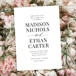 Elegant Simple Script Budget Weddenation Invitatio Kaart