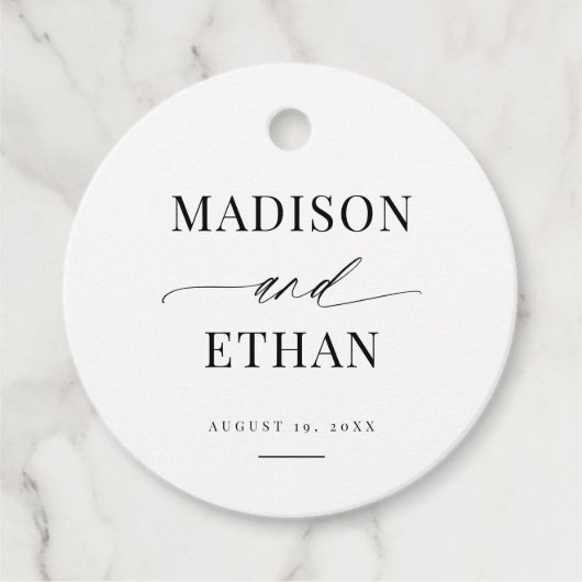 Elegant Simple Script Calligraphy Wedding Bedankjes Labels (Voorkant)
