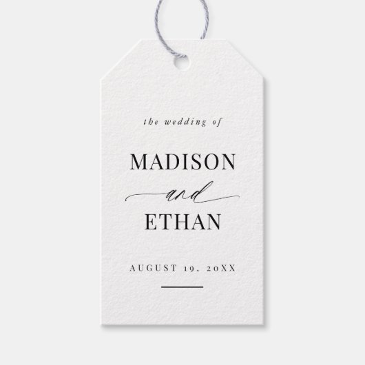 Elegant Simple Script Calligraphy Wedding Cadeaulabel (Voorkant)