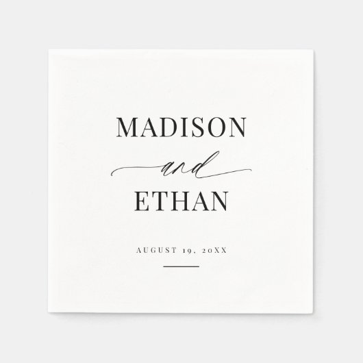 Elegant Simple Script Calligraphy Wedding Servet (Voorkant)