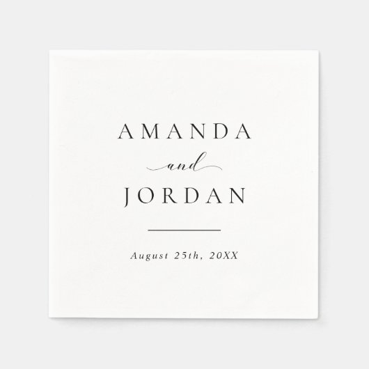 Elegant Simple Script Calligraphy Wedding Servet (Voorkant)