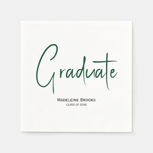 Elegant Simple Script Custom Graduation Napkins Servet (Voorkant)