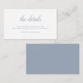 Elegant Simple Script Dusty Blue Wedding Informatiekaartje (Voorkant / Achterkant)