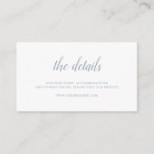 Elegant Simple Script Dusty Blue Wedding Informatiekaartje (Voorkant)