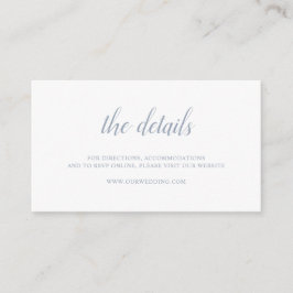 Elegant Simple Script Dusty Blue Wedding Informatiekaartje