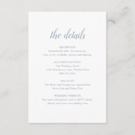 Elegant Simple Script Dusty Blue Wedding Informatiekaartje