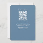 Elegant Simple Script Dusty Blue Wedding Kaart (Achterkant)