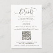 Elegant Simple Script-gegevens bruin | QR-code Informatiekaartje (Voorkant)