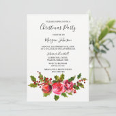 Elegant Simple Script-kerstparty nodigt u uit Kaart (Staand voorkant)