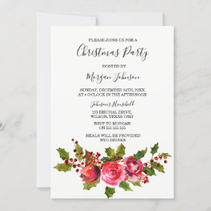 Elegant Simple Script-kerstparty nodigt u uit Kaart