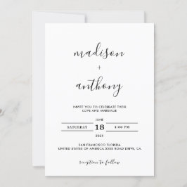 Elegant Simple Script Modern Photo Wedding Kaart