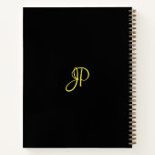 Elegant Simple Script Monogram Initiaal Name Notitieboek (Achterkant)