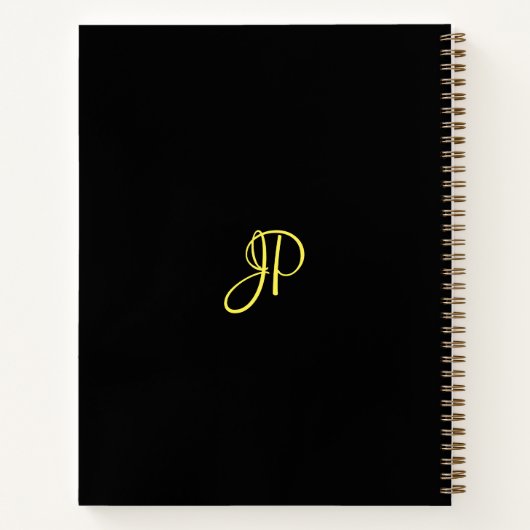 Elegant Simple Script Monogram Initiaal Name Notitieboek (Achterkant)