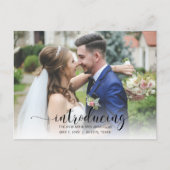 Elegant Simple Script Photo Wedding Announding Briefkaart (Voorkant)