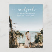 Elegant Simple Script Photo Wedding Announding Briefkaart (Voorkant)