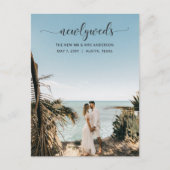 Elegant Simple Script Photo Wedding Announding Briefkaart (Voorkant)