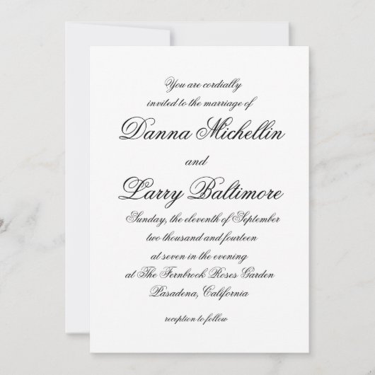 Elegant Simple Script Type Weddenschap Kaart (Voorkant)