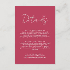 Elegant Simple Script Viva Magenta Weddenschap Det Informatiekaartje