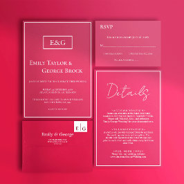 Elegant Simple Script Viva Magenta Weddenschap Det Informatiekaartje