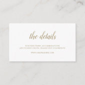 Elegant Simple Script Website Gold Wedding Informatiekaartje (Voorkant)