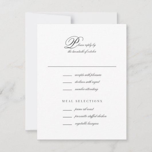 Elegant Simple Script Wedding RSVP Kaartje (Voorkant)