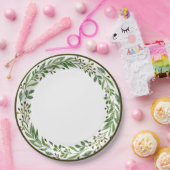 Elegant Simple Seasonal Holiday Wreater Papieren Bordje (Feest)