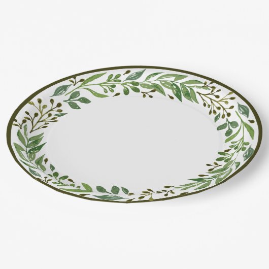 Elegant Simple Seasonal Holiday Wreater Papieren Bordje (Gekanteld)