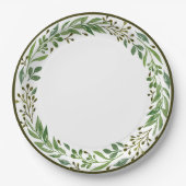 Elegant Simple Seasonal Holiday Wreater Papieren Bordje (Voorkant)