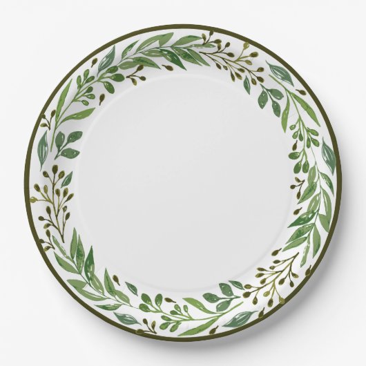 Elegant Simple Seasonal Holiday Wreater Papieren Bordje (Voorkant)