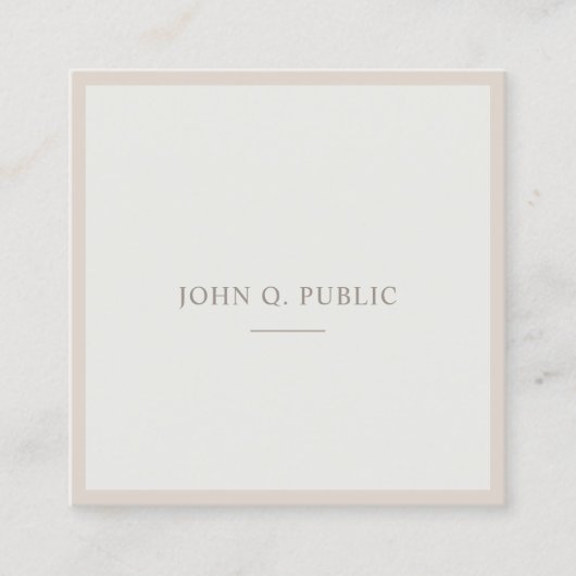 Elegant Simple Sjabloon Brown Green Professional Vierkante Visitekaartje (Voorkant)