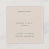 Elegant Simple Sjabloon Brown Green Professional Vierkante Visitekaartje (Achterkant)